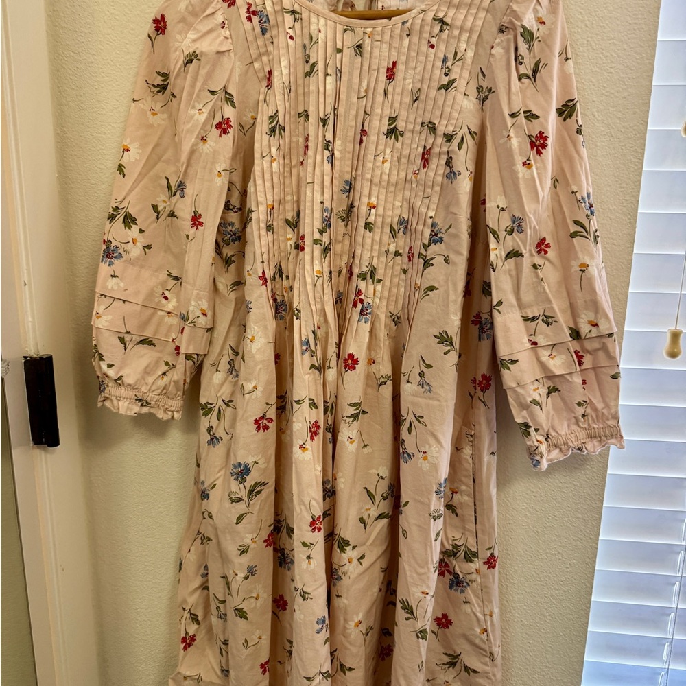 Madewell Floral Pink Cream Dress